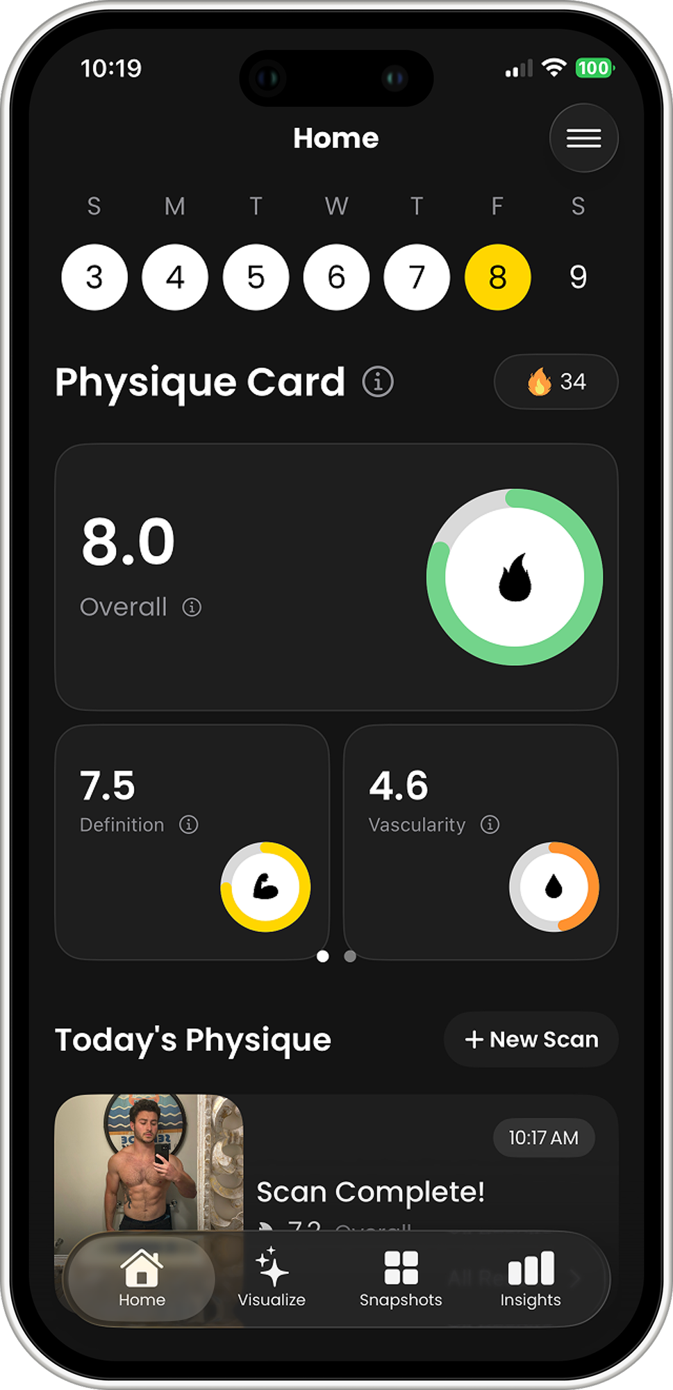 Rate My Physique app home screen interface preview