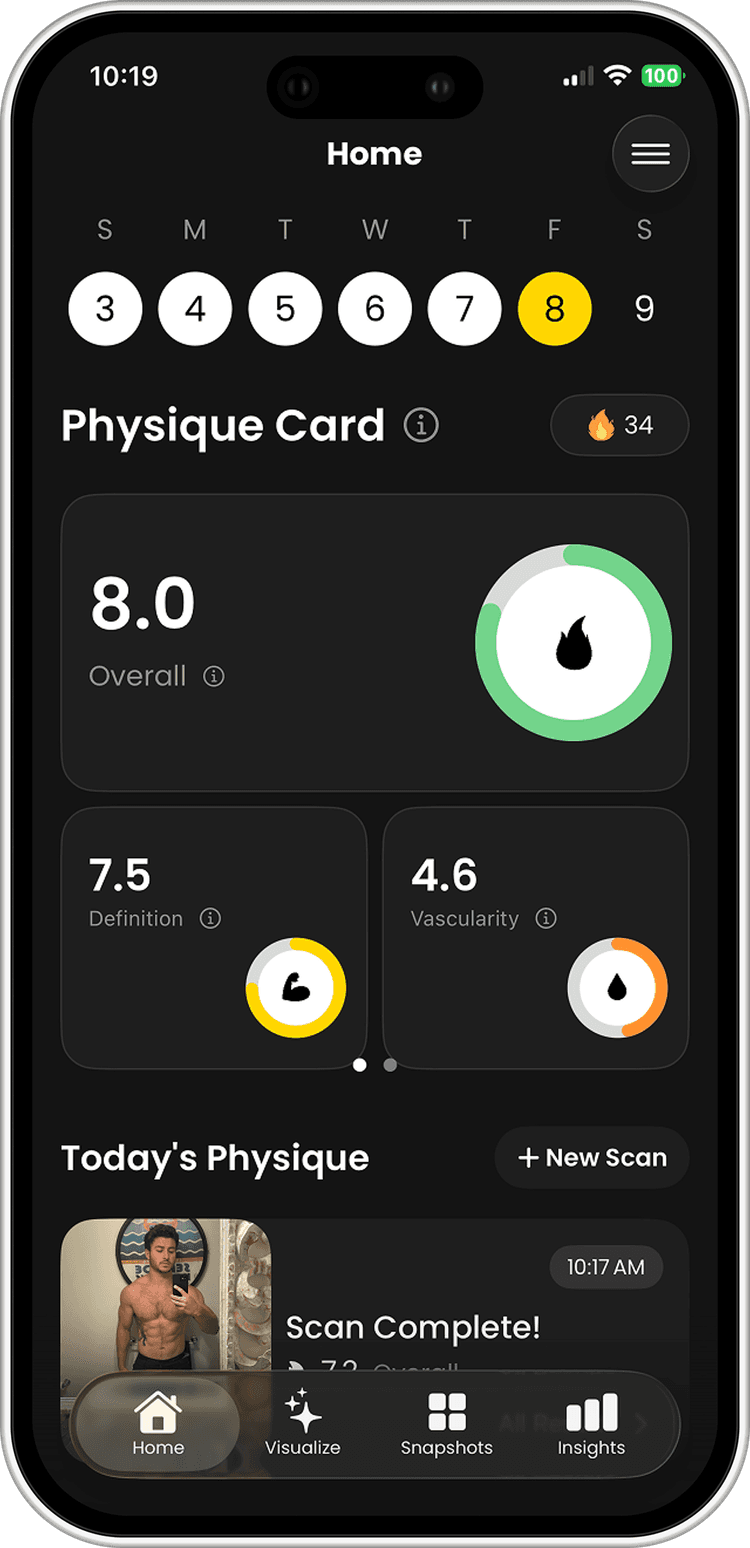 Rate My Physique app home screen interface preview